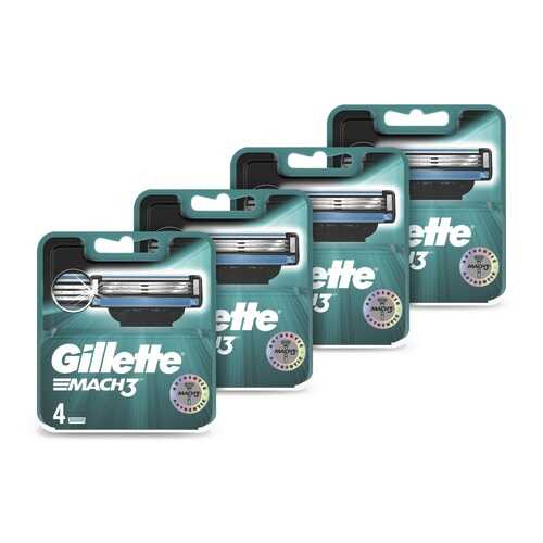 Годовой запас сменных кассет для бритья Gillette Mach3, 4*4 (16 шт) в Парфюм-Лидер