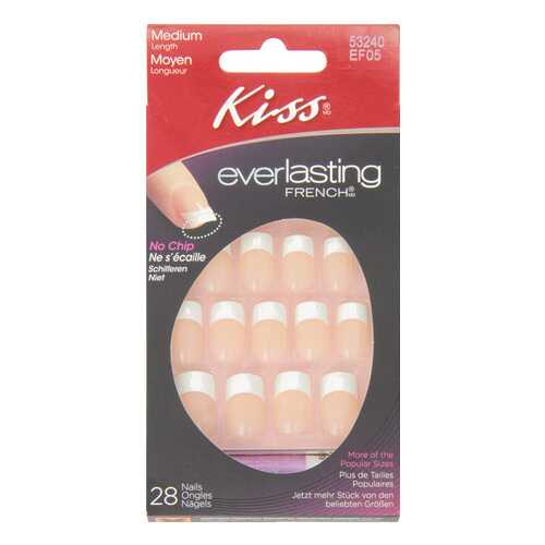 Накладные ногти c клеем Kiss Everlasting Ультра стойкий французский маникюр EF05 в Парфюм-Лидер