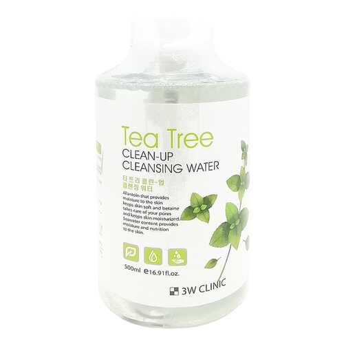 Очищающая вода 3W Clinic Tea Tree Clean-Up Cleansing Water 500 мл в Парфюм-Лидер