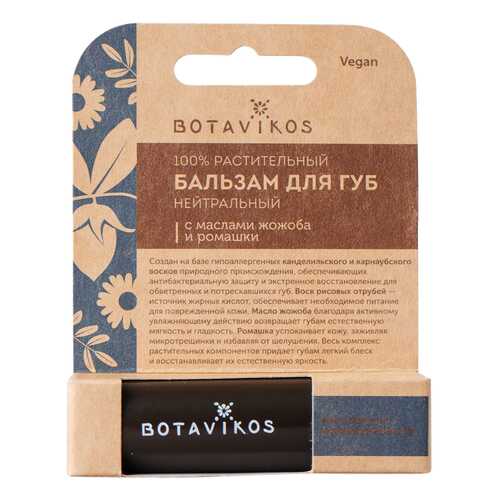 Бальзам для губ Botavikos Нейтральный SOS-уход для поврежденных губ 4г в Парфюм-Лидер