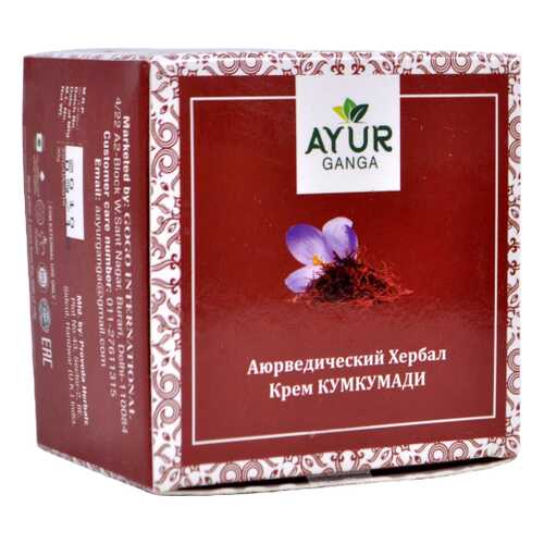 Крем КУМКУМАДИ для лица (Ayurvedic Herbal KUMKUMADI Cream) AYUR GANGA, 30г в Парфюм-Лидер