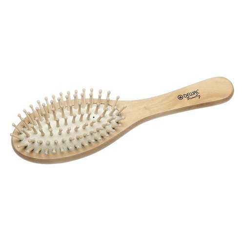 Щетка Dewal Beauty серия Эко массажная с деревянным штифтом, овальная DBW436ECO в Парфюм-Лидер
