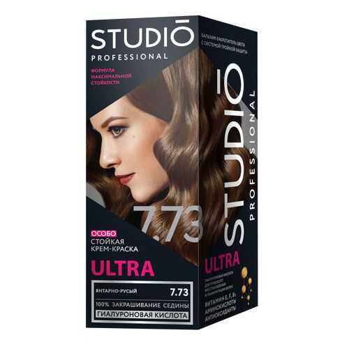 Комплект ULTRA для окрашивания волос STUDIO PROFESSIONAL 7.73 янтарно-русый 2*50+15 мл в Парфюм-Лидер