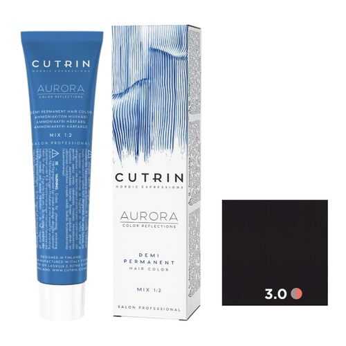 Крем-краситель AURORA DEMI PERMANENT CUTRIN 3.0 темно-коричневый 60 мл в Парфюм-Лидер