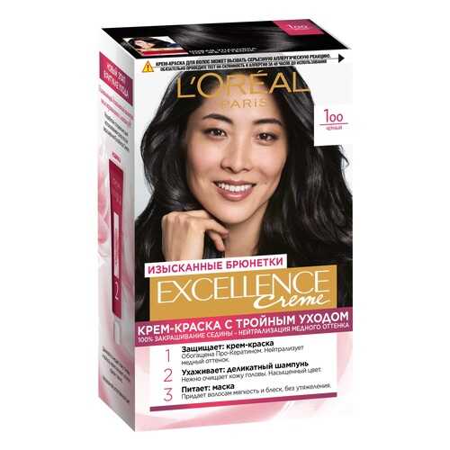 Крем-краска для волос L'Oreal Paris Excellence Черный в Парфюм-Лидер